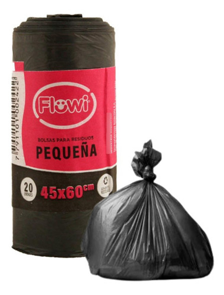 80 Bolsas Residuo 45x60 Negra Base Reforzada No Gotea Flowi 0