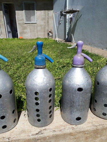 Sifones Antiguos De Vidrio Con Malla De Aluminio 0