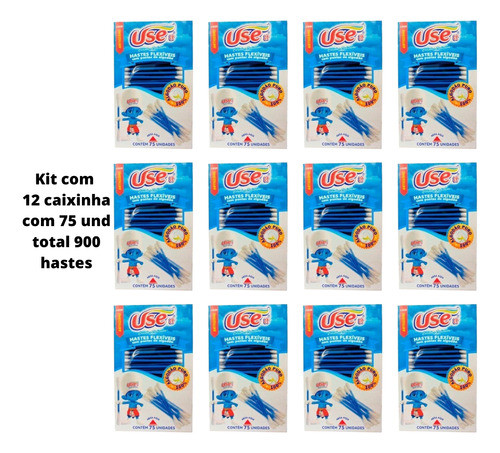 Cotonetes Com Pontas De Algodão Kit 12 Com 75 Unidades 1