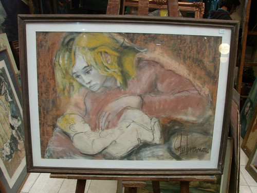 G. Lubrano / Maternidad / Pastel Enmarcado / 52 X 70 # 1708 0