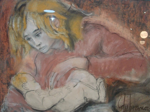 G. Lubrano / Maternidad / Pastel Enmarcado / 52 X 70 # 1708 1
