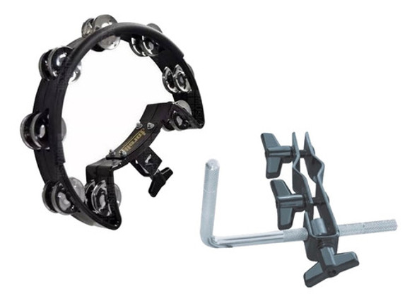 Kit Pandeirola Com Clamp Torelli Tp323bk + Suporte L Ta430 0