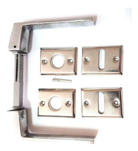 Manija Picaporte Bisel Doble Boca Llave Aluminio Económica 0