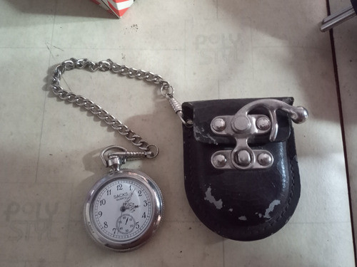 Antiguo Reloj De Bolsillo Con Estuche De Cuero Original 0