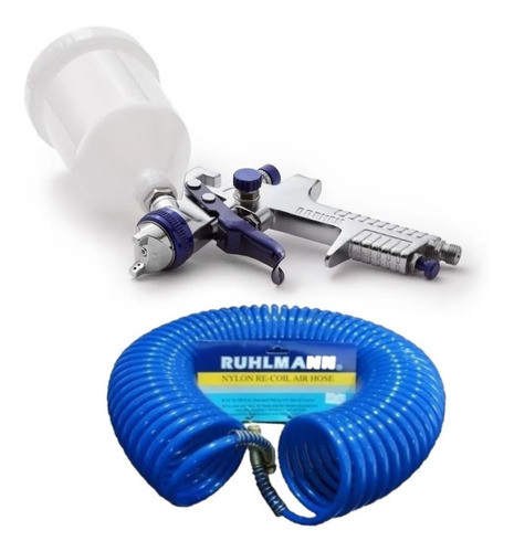 Pistola Pintar Soplete Por Gravedad Hvlp Bremen Y Manguera 0