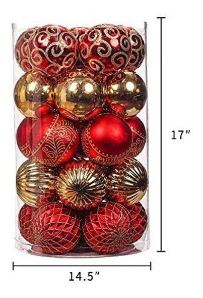 30 Bolas De Navidad Supreme Xmas - Rojo/dorado 8cm 1