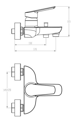 Grifería Para Bañera Aqualia Bruni Monocomando Cromo 1
