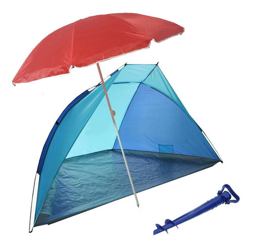 Carpa Playera + Sombrilla Playa + Bolsos + Saca Arena 0
