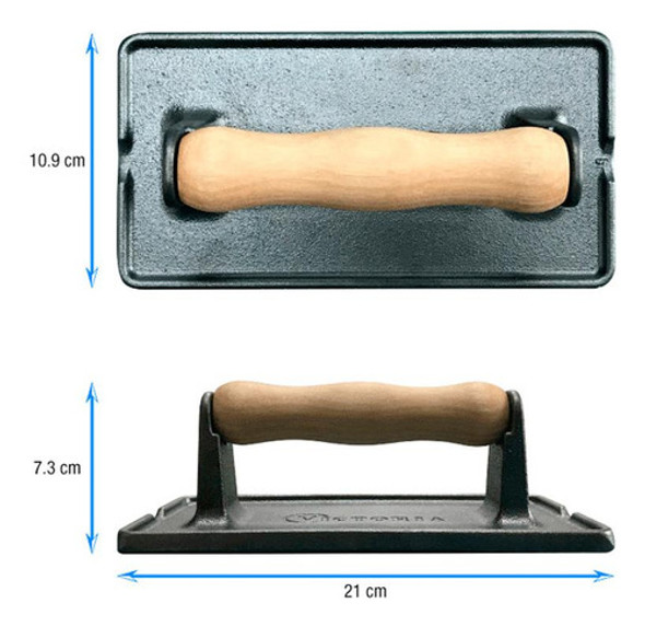 Prensa Para Carne Hierro Esmaltado Mango De Madera Victoria 1