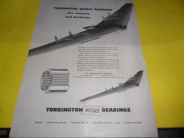 Publicidad Torrington Needle Bearings Avion Aereo  Ingles 0