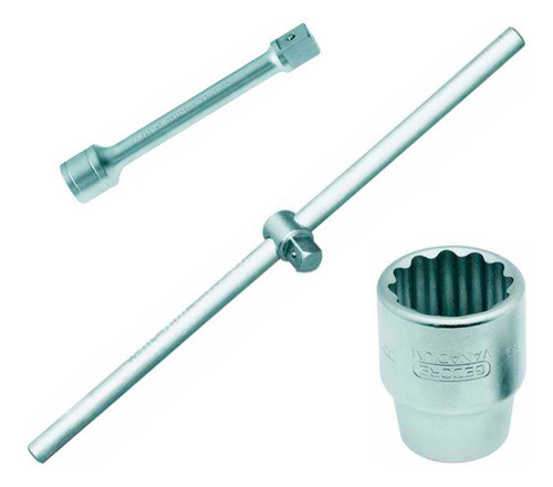 Cabo T 3/4 + Extensão 8 + Soquete 3/4 19 Mm Estriado Gedore 0