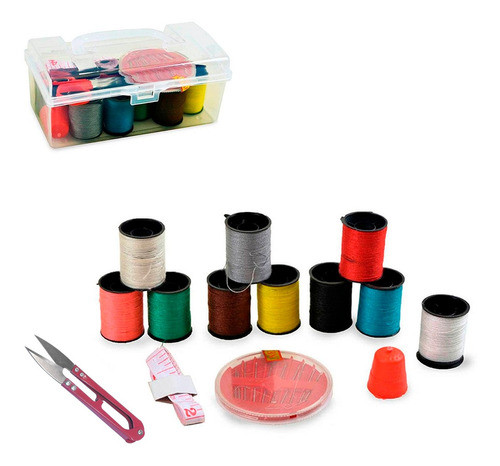 Maletinha Costura Viagem Reparo Rápido Linhas Agulhas Dedal 0