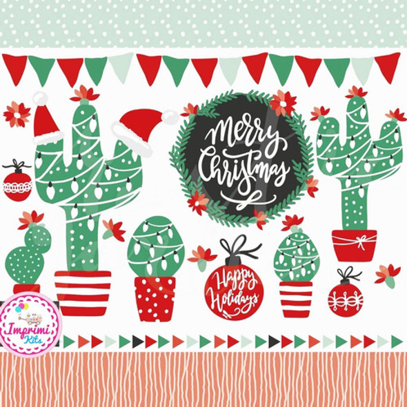 Kit Cliparts Cactus Navidad Imagenes Png Navideños #n106 0