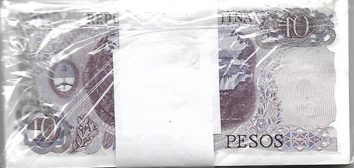 Fajo 100 Billetes $ 10 Ley 18.188 Serie D Unc Palermo 1