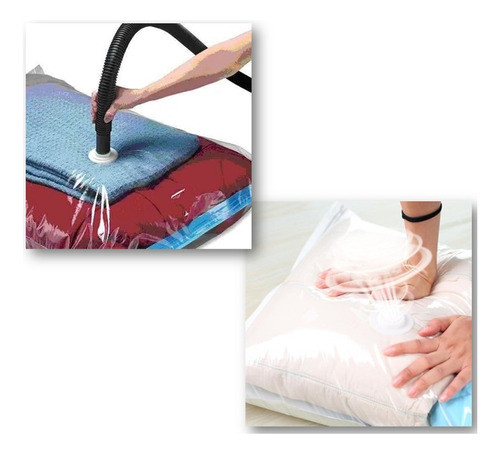 Set X 2 Bolsas De Vacío Ropa Acolchados Viaje Valija 70x45cm 0
