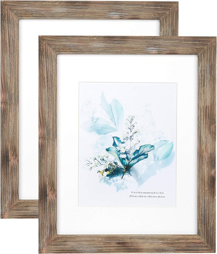 Marcos Fotos 100% Madera Maciza Marrón X Pared. 28x35cm. X2. 0