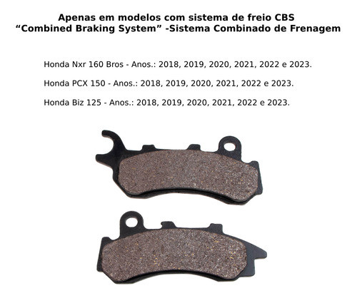 Pastilha De Freio Gp Dianteiro Biz 125 Cbs Ano 2022 1