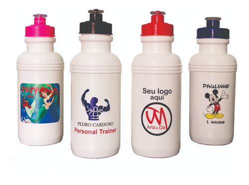 Kit 35  Squeeze  Garrafinha Água Personalizado Colorida 0
