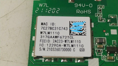 Módulo Wifi Tv Philips 32phd6825/77 W7lm1110 Con Garantía! 1