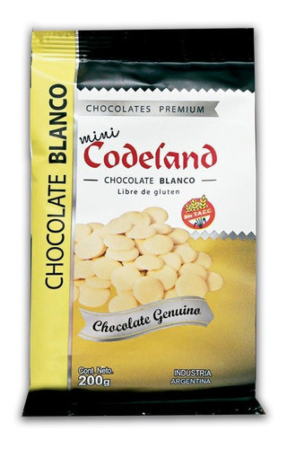 Chocolate Cobertura Codeland Blanco Mini Medayon X 200g 0