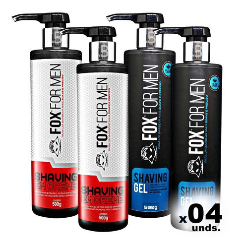 Kit Shaving Gel E Creme Para Barba E Cabelo 500g Fox For Man 0