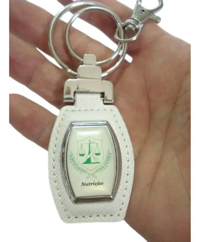 Chaveiro Luxo Nutrição Alça Couro E Argola Metal Profissao 0