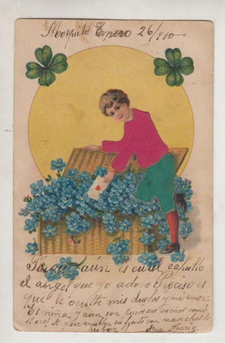 1910 Postal Cursada De Mosquitos A Estacion Empalme Olmos 0