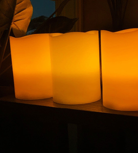 Velas Velón Velones Led Pila Llama Sin Humo Parafina Packx3 1