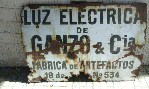 Cartel Chapa Esmaltado Ganzo Y Cia 0