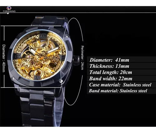 Relógio Oco Mecânico Automático À Prova D'água Masculino 1