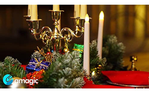 Velas Navideñas Para Ventana Amagic, 9 Piezas, Velas Cónicas 1