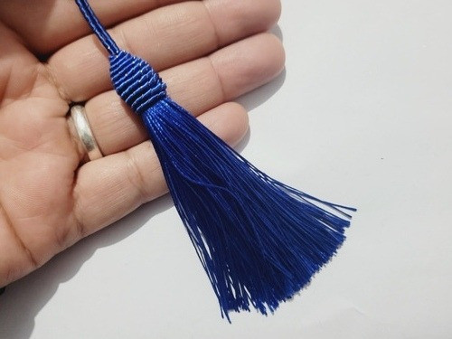 Pompom Tassel Com Tulipa Azul Royal Kit 5 Unidades 1