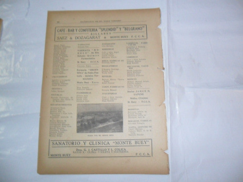 Cordoba 1940 Monte Buey Manuel Pereira Saez & Dozagarat Fcca 1