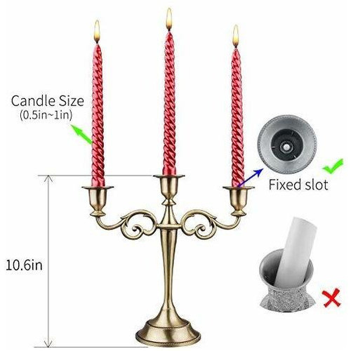 Candelabro De 3 Brazos Elegante De Metal Brass 1