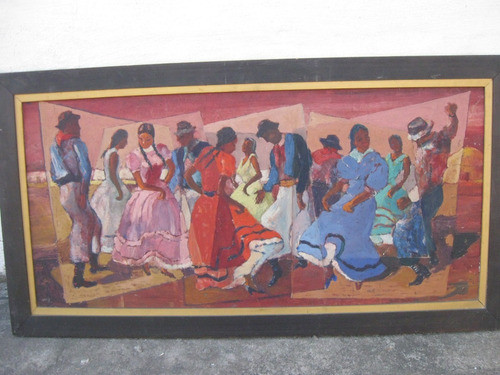 Antiguo Oleo, Tema Zamba, Gaucho, Baile 1