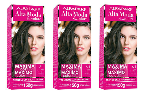 Pack Tintura En Kit Alta Moda Máximo Color 6.1 0