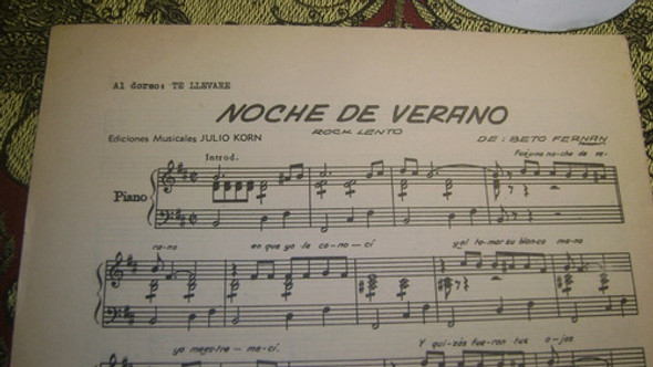 2 Partituras Piano Noche De Verano- Rock Y Te Llevare  327 0