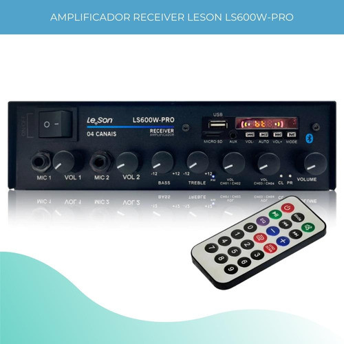 Amplificador Receiver Bluetooth 4ch Le Son Ls600 Pro Class D 1
