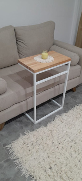 Mesa De Arrime Estilo Industrial En Madera Maciza Laqueada 1