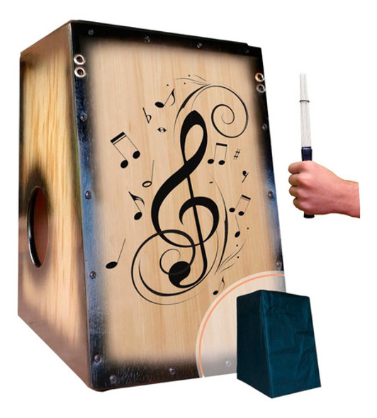 Cajón/carron Elétrico Notas Musicais + Sleep + Vassourinha. 0