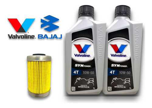 Kit Aceite Valvoline 10w50 + Filtro Bajaj Rouser Ns As 200 0