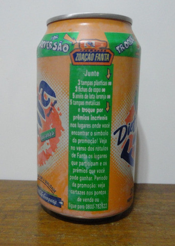 Lata Fanta Diet Troque 5 350ml Brasil, Vacía 1
