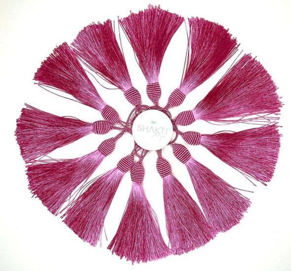 Kit 100un Tassel Poliester Pink Tendencia Para Artesanato 1