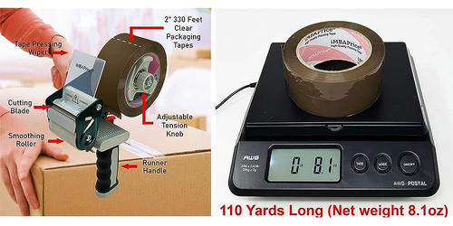 Imbaprice Brown Sealing Tape - 1 Caja De Premium (6 Rollos D 1