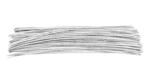 Arame Encapado P/ Artesanato- Branco - 0.8mm - 10cm - 100pçs 0