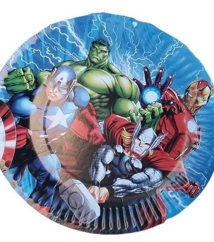 Platos De Avengers Cumpleaños Hulk Thor 0