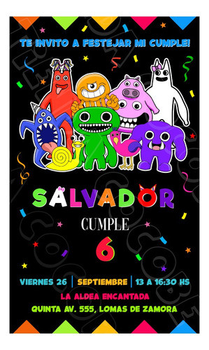 Invitacion Digital Cumpleaños Tarjeta Garten Of Banban 0