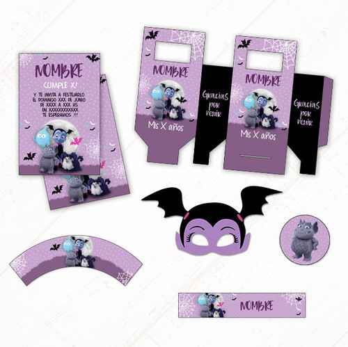 Kit Vampirina #2 + Props De Regalo ** Editable ** 0