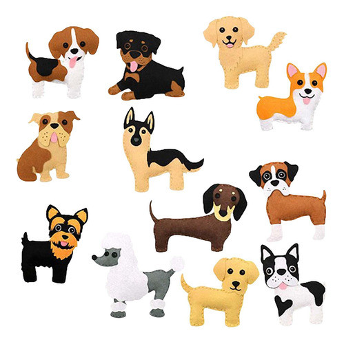 Kit De Costura De Feltro Animais De Feltro Diy Cachorro 0