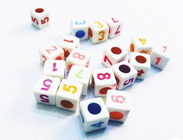 200 Mostacillas Pasantes Números Letritas Cubos 0